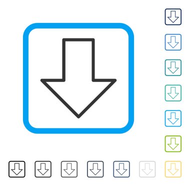Çerçeveli vektör simgesi aşağı ok