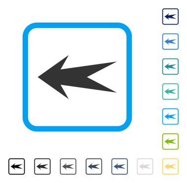 Ok sol vektör simge çerçeveli