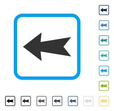 Ok sol vektör simge çerçeveli