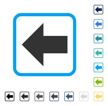 Ok sol vektör simge çerçeveli