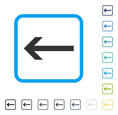 Ok sol vektör simge çerçeveli