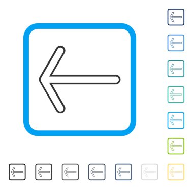 Ok sol vektör simge çerçeveli