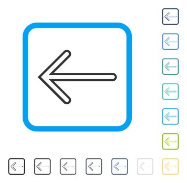 Ok sol vektör simge çerçeveli