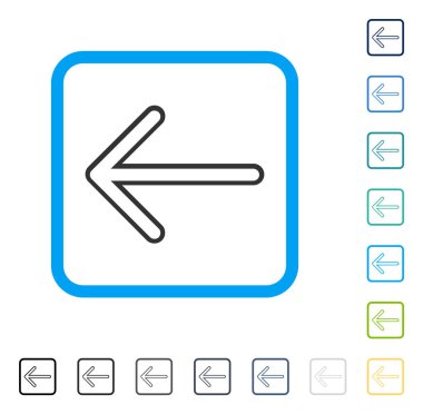 Ok sol vektör simge çerçeveli