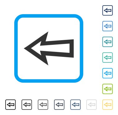 Ok sol vektör simge çerçeveli