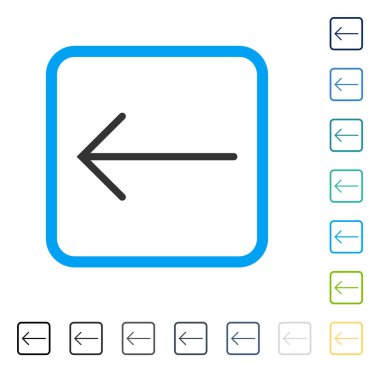 Ok sol vektör simge çerçeveli