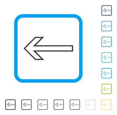 Ok sol vektör simge çerçeveli