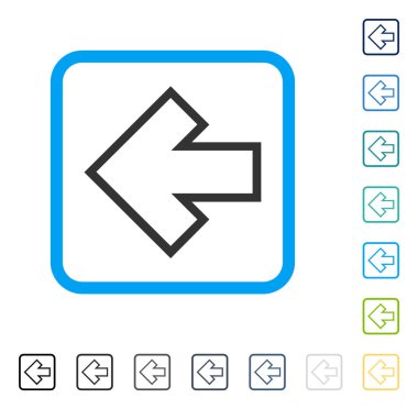 Ok sol vektör simge çerçeveli