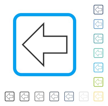 Ok sol vektör simge çerçeveli