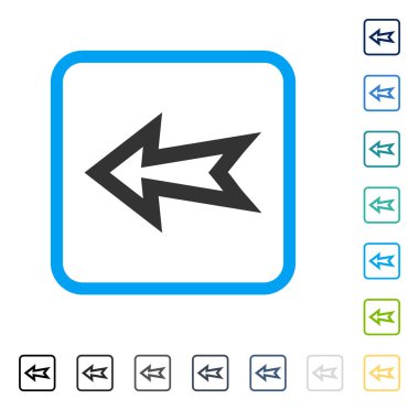 Ok sol vektör simge çerçeveli