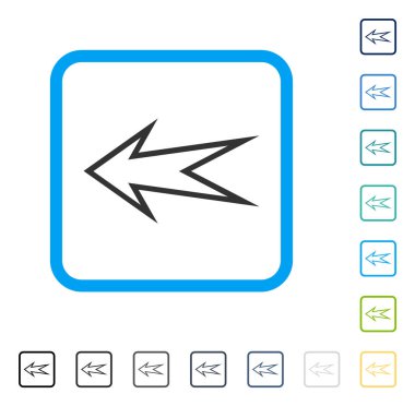 Ok sol vektör simge çerçeveli