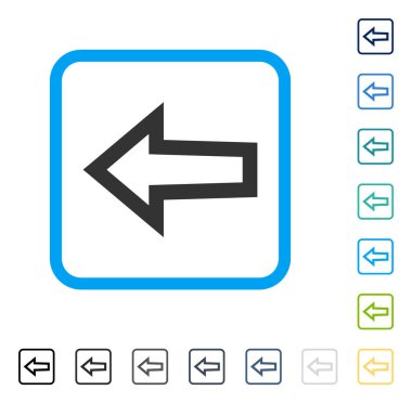 Ok sol vektör simge çerçeveli