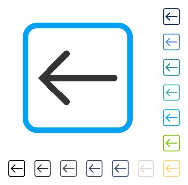 Ok sol vektör simge çerçeveli