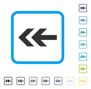 Ok sol vektör simge çerçeveli