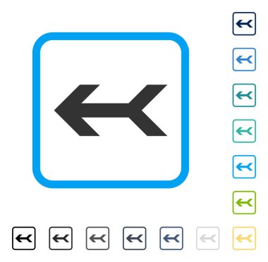 Ok sol vektör simge çerçeveli