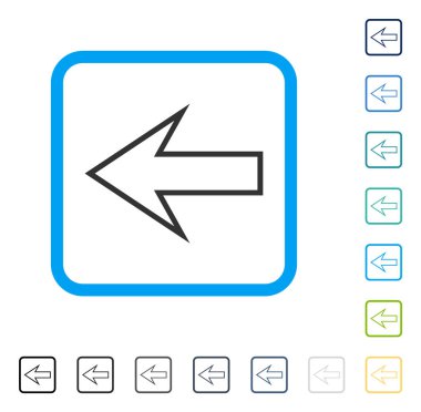 Ok sol vektör simge çerçeveli