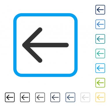 Ok sol vektör simge çerçeveli