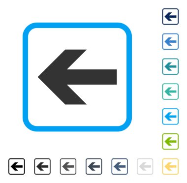 Ok sol vektör simge çerçeveli