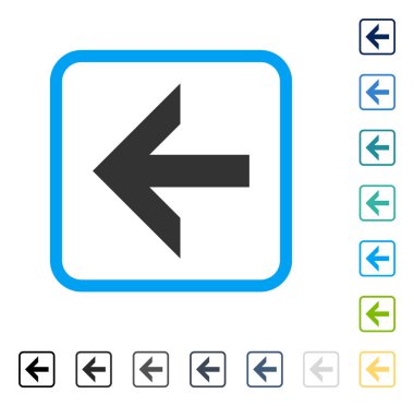 Ok sol vektör simge çerçeveli