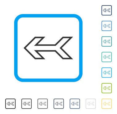 Ok sol vektör simge çerçeveli