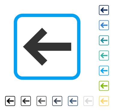 Ok sol vektör simge çerçeveli