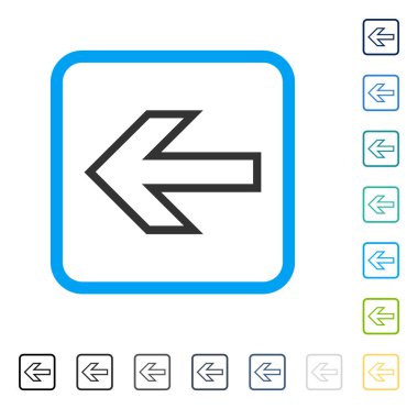 Ok sol vektör simge çerçeveli