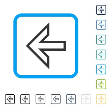 Ok sol vektör simge çerçeveli