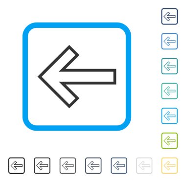 Ok sol vektör simge çerçeveli