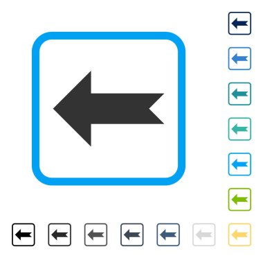 Ok sol vektör simge çerçeveli