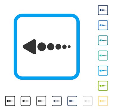 Ok sol vektör simge çerçeveli