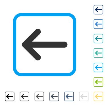 Ok sol vektör simge çerçeveli