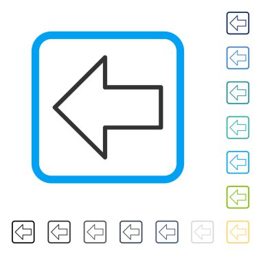 Ok sol vektör simge çerçeveli