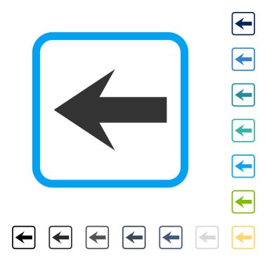 Ok sol vektör simge çerçeveli