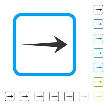 Ok sağ vektör simge çerçeveli