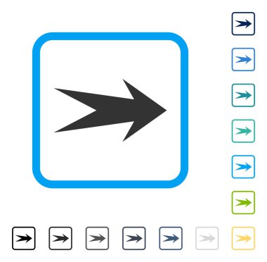 Ok sağ vektör simge çerçeveli