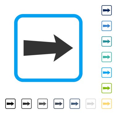 Ok sağ vektör simge çerçeveli