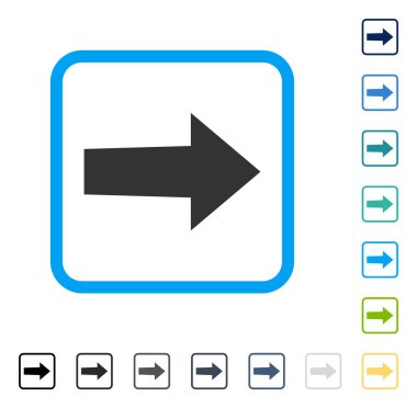 Ok sağ vektör simge çerçeveli