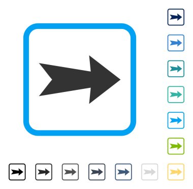 Ok sağ vektör simge çerçeveli