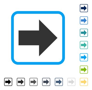 Ok sağ vektör simge çerçeveli