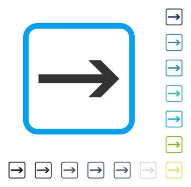Ok sağ vektör simge çerçeveli
