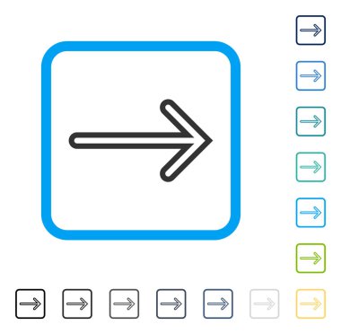 Ok sağ vektör simge çerçeveli