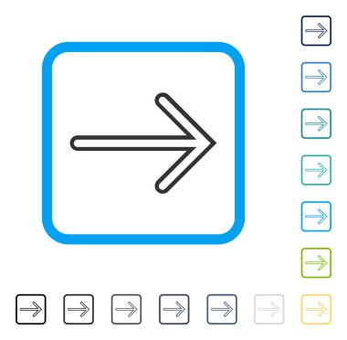 Ok sağ vektör simge çerçeveli