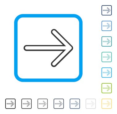 Ok sağ vektör simge çerçeveli