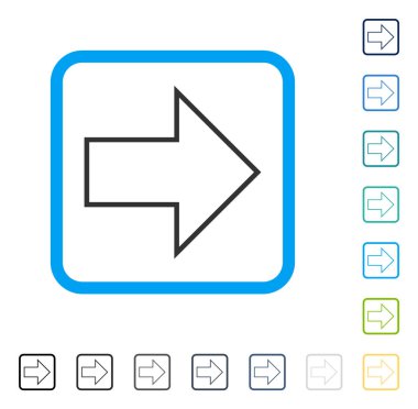 Ok sağ vektör simge çerçeveli