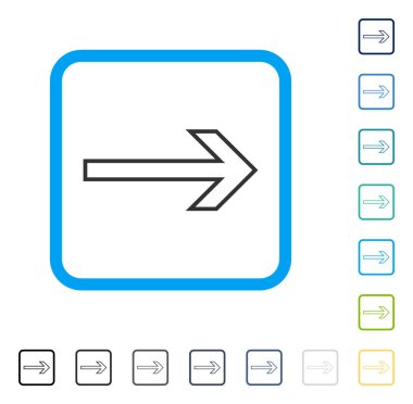Ok sağ vektör simge çerçeveli