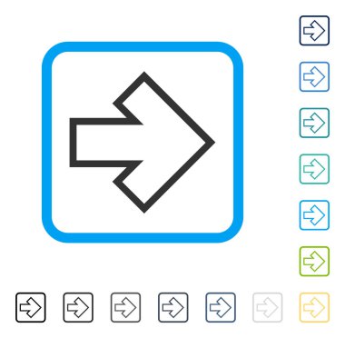 Ok sağ vektör simge çerçeveli