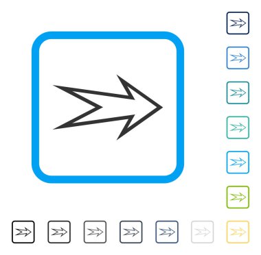 Ok sağ vektör simge çerçeveli