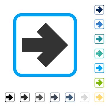 Ok sağ vektör simge çerçeveli