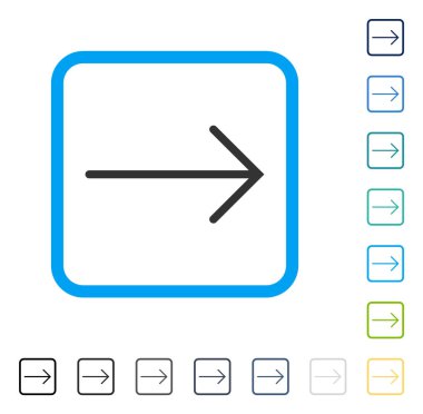 Ok sağ vektör simge çerçeveli