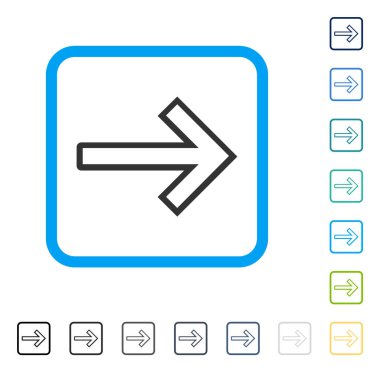 Ok sağ vektör simge çerçeveli